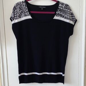 Cable & Gauge Black & White Sweater Top | Small | Good Condition